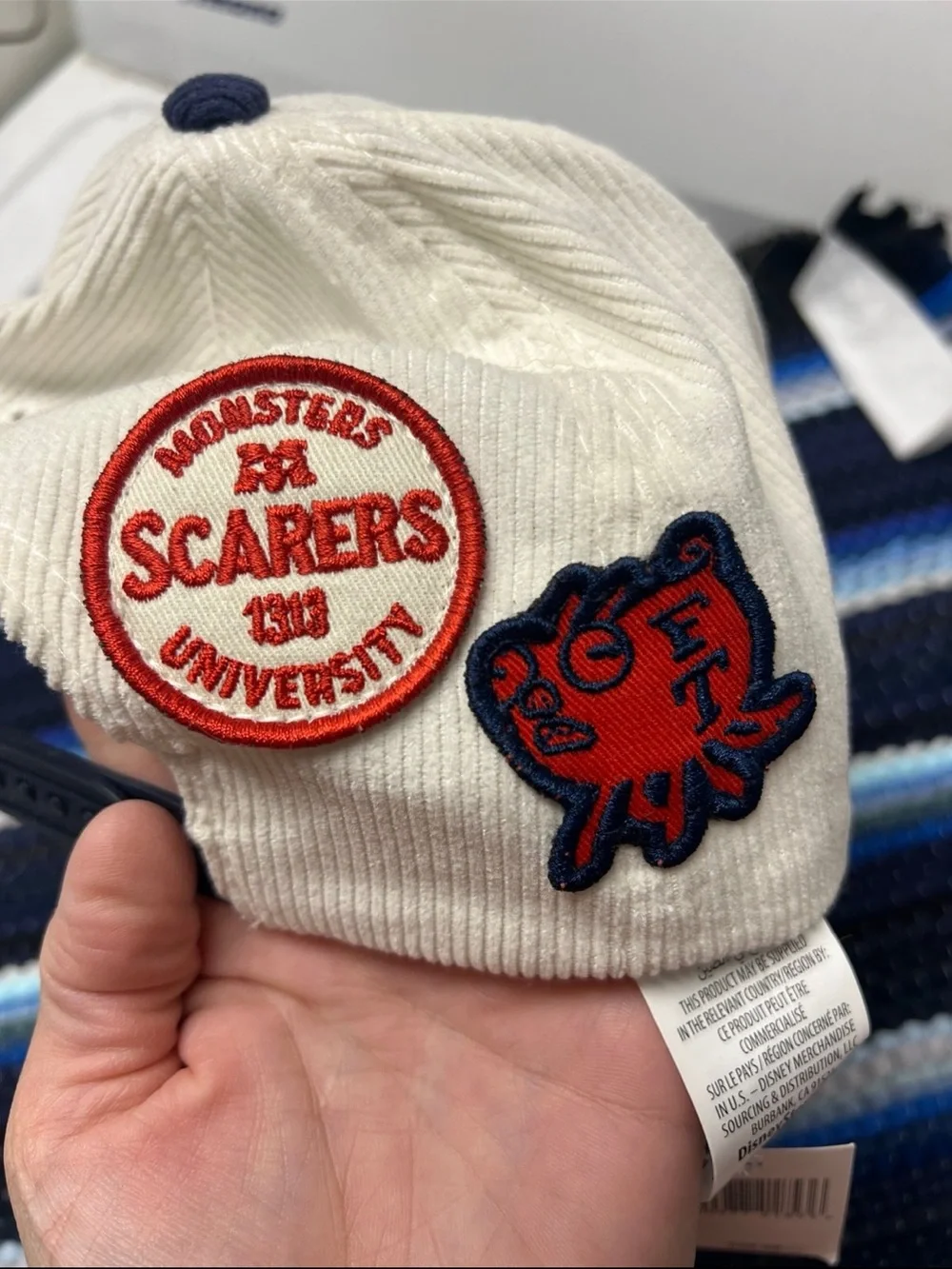 Monsters University Two-Tone Baseball Cap - Cream & Navy